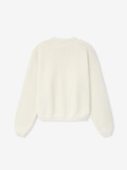 Double Knit Linen Wool Cotton Crewneck Sweater