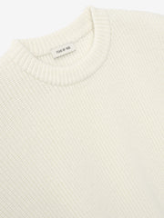 Double Knit Linen Wool Cotton Crewneck Sweater