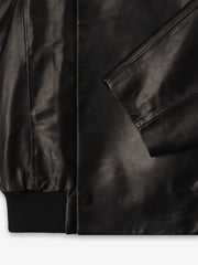 Leather Raglan Bomber Jacket