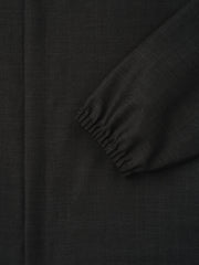 Grey Striped Wool Elastic Cuff Shirt