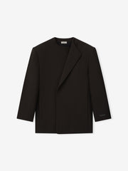 Double Weave Wool Crewneck Jacket