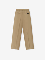 Womens Cotton Twill Pleat Front Drawstring Pant