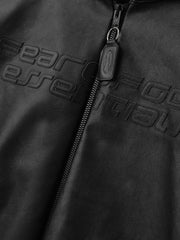 Vanson Essentials Leather Hooded Bomber