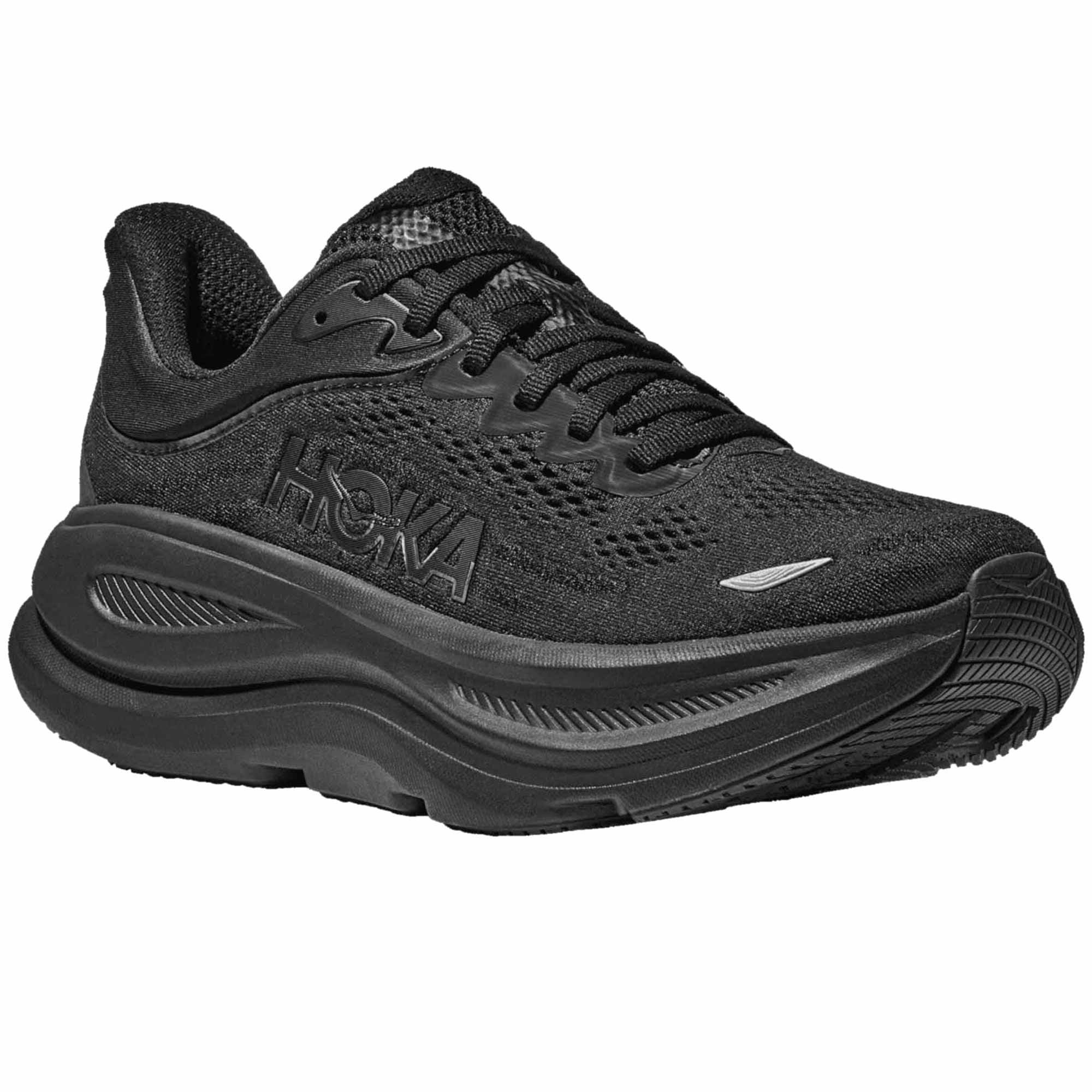 Hoka Bondi 9 Wide Womens Running Shoes Black/Black