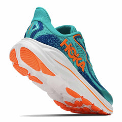 Hoka Clifton 10 Big Kids Running Shoe Night Glow Blue/Electric Aqua