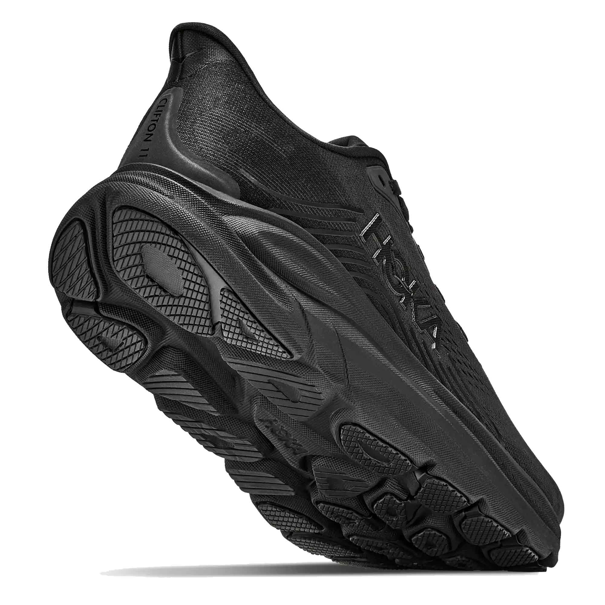 Hoka Clifton 11 Wide Mens Running Shoes Black/Black