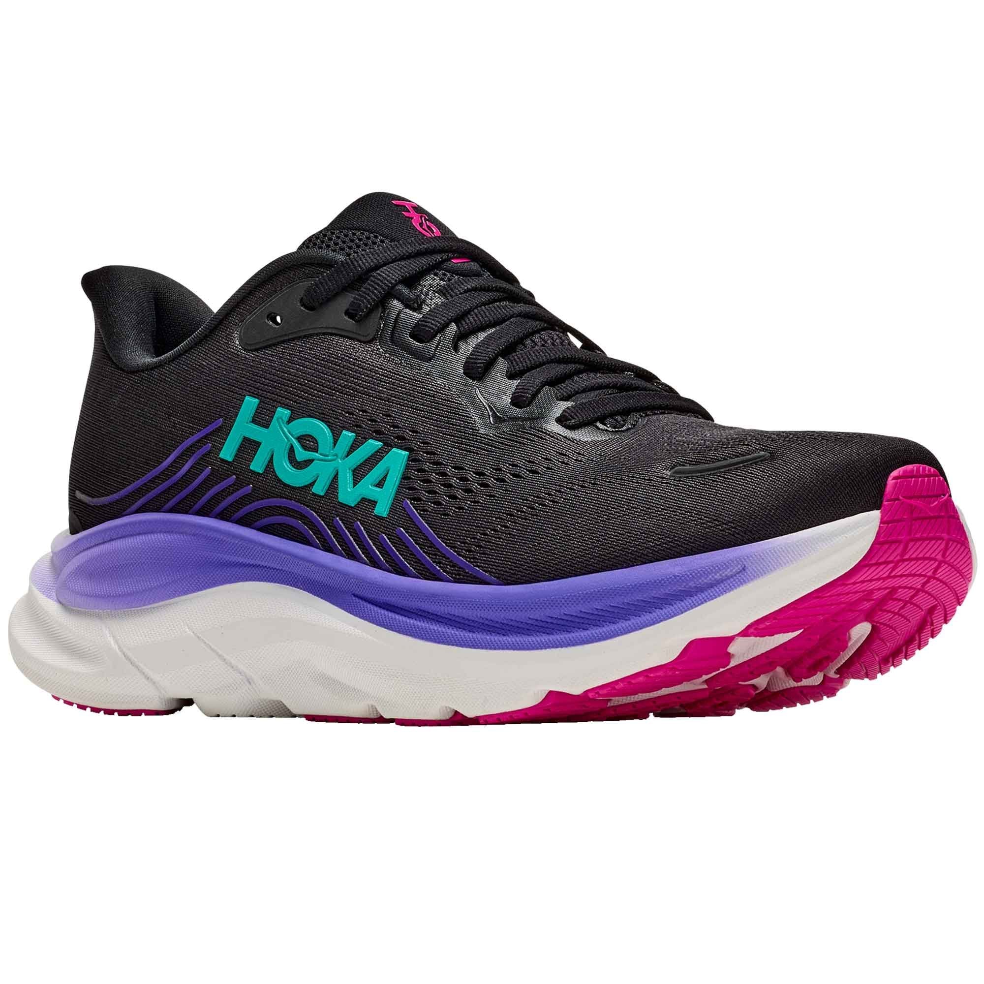 Hoka Clifton 11 Womens Running Shoes Black/Neon Nebula
