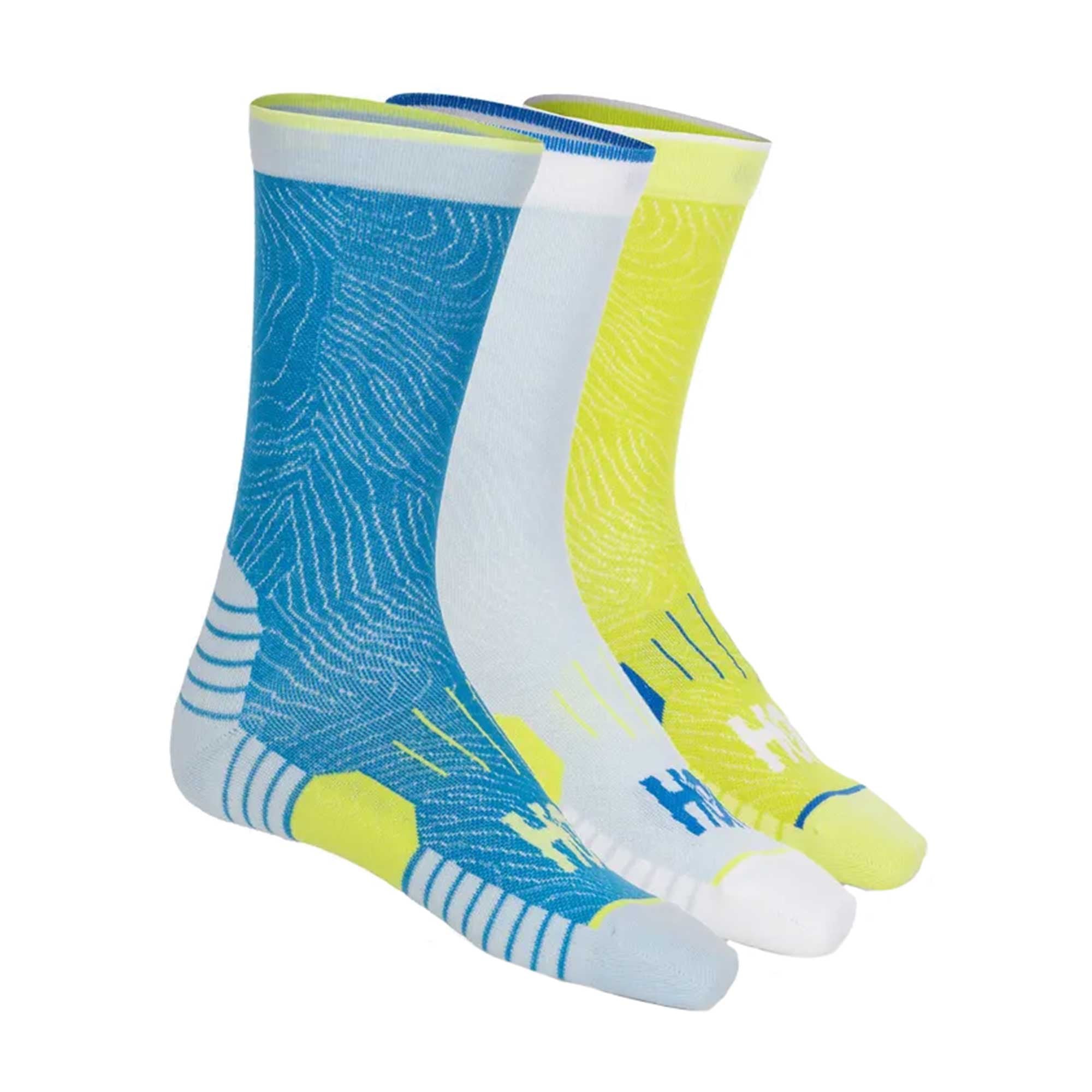 Hoka Crew Run Sock 3-Pack Dive Blue/Ice Water/Evening Primrose