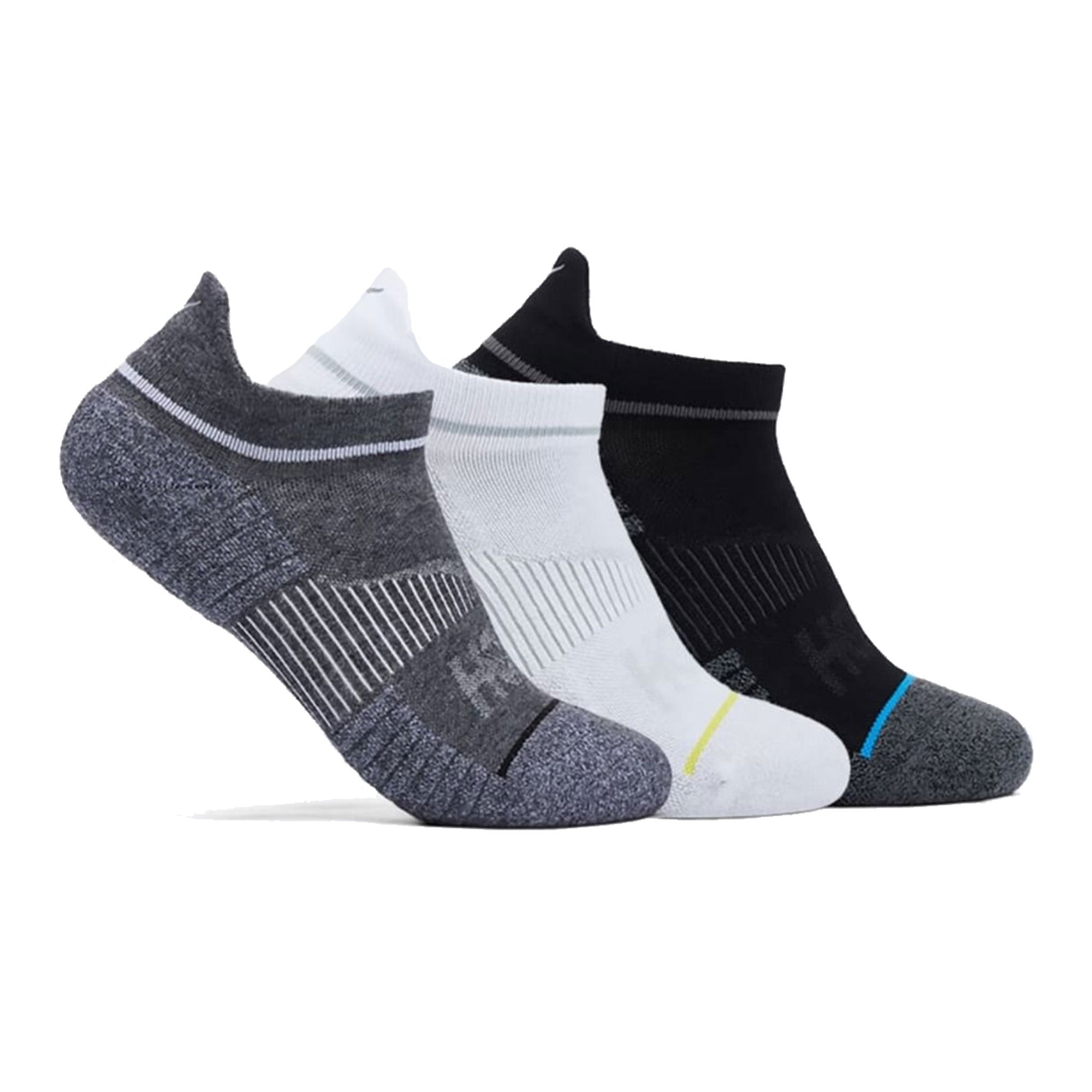 Hoka No-Show Running Socks 3-Pack White/Black/Grey