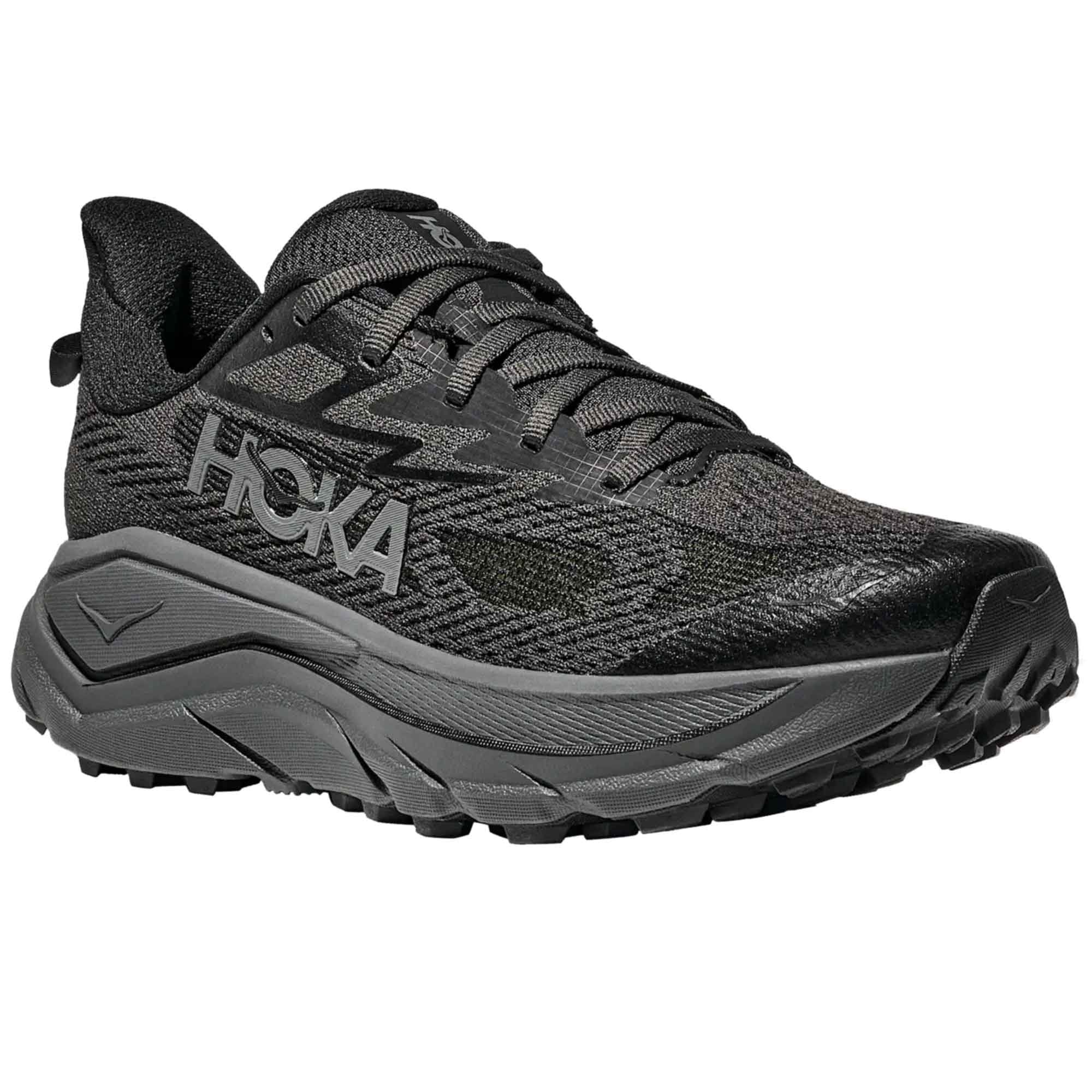 Hoka Challenger 8 Wide Women's Trail Running Shoes Black/Outer Orbit