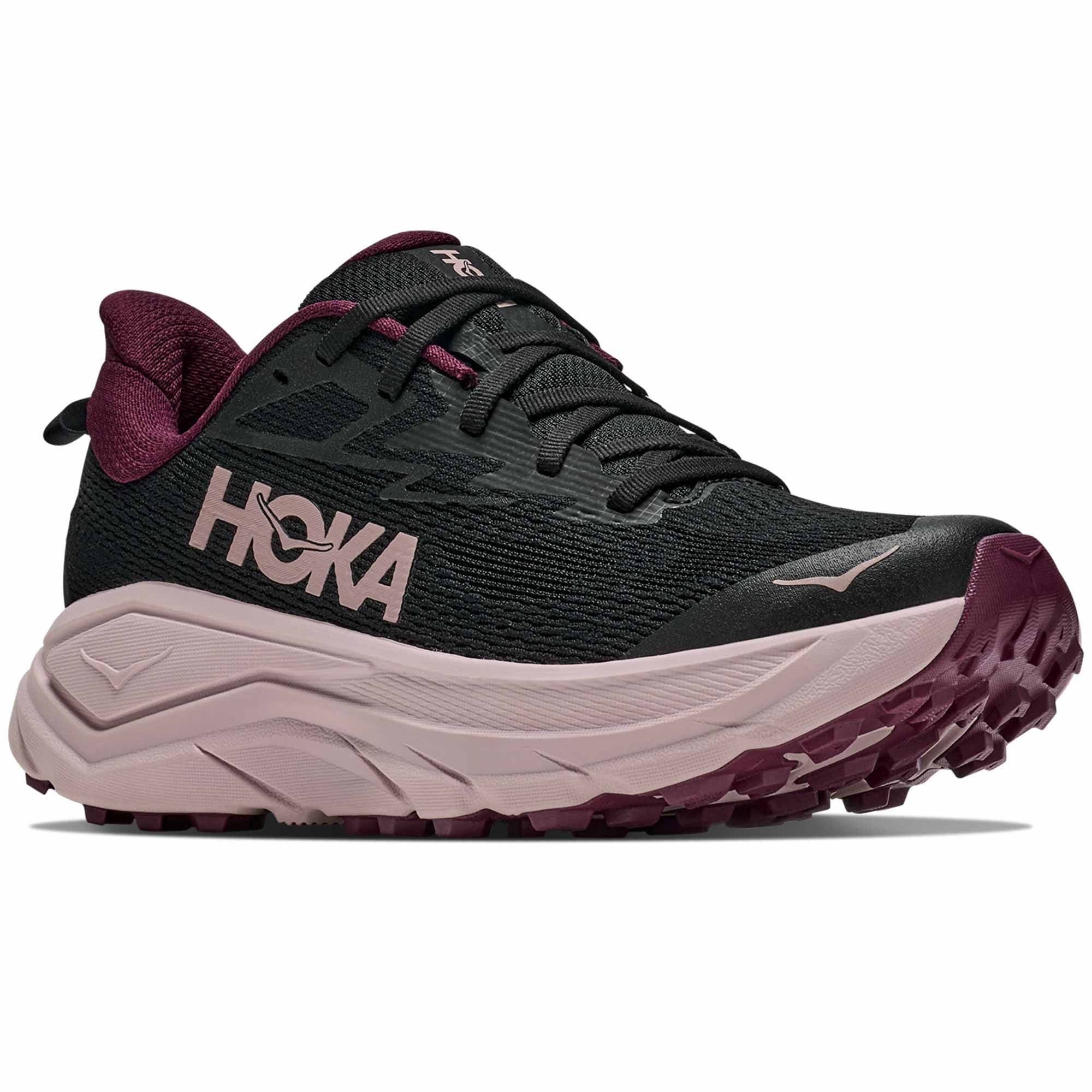 Hoka Challenger 8 Women's Trail Running Shoes Black/Pink Opal
